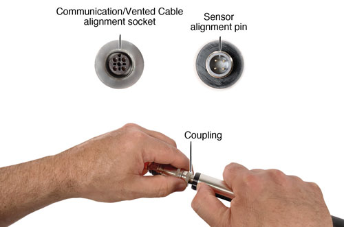 how to connect solinst water level temperature sensor to communications cable